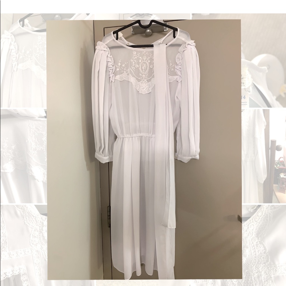 Benne by Lori Ann vintage 1950s/60s sheer cottage core dress